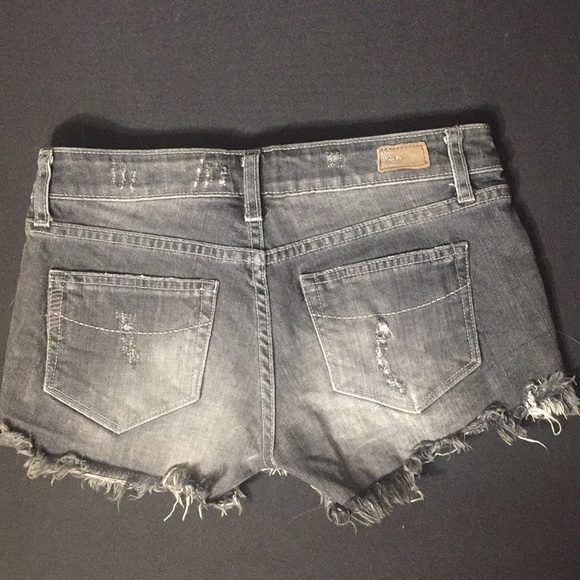 Paige Denim Distressed Black Denim Shorts - Picture 2 of 6
